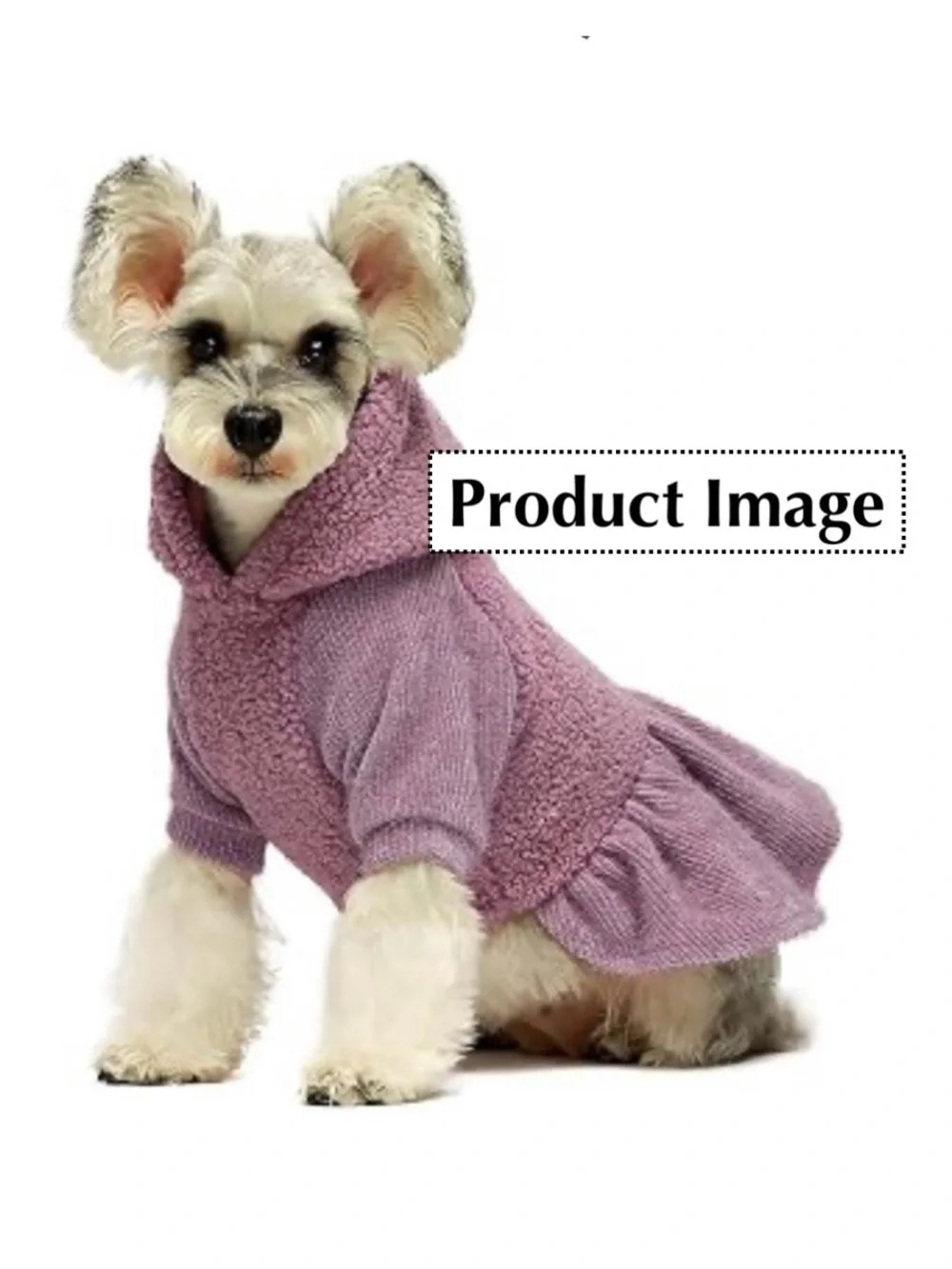 NWT Dog Hoodie Dress, Fuzzy Fleece/Sherpa Lavender Purple, Medium